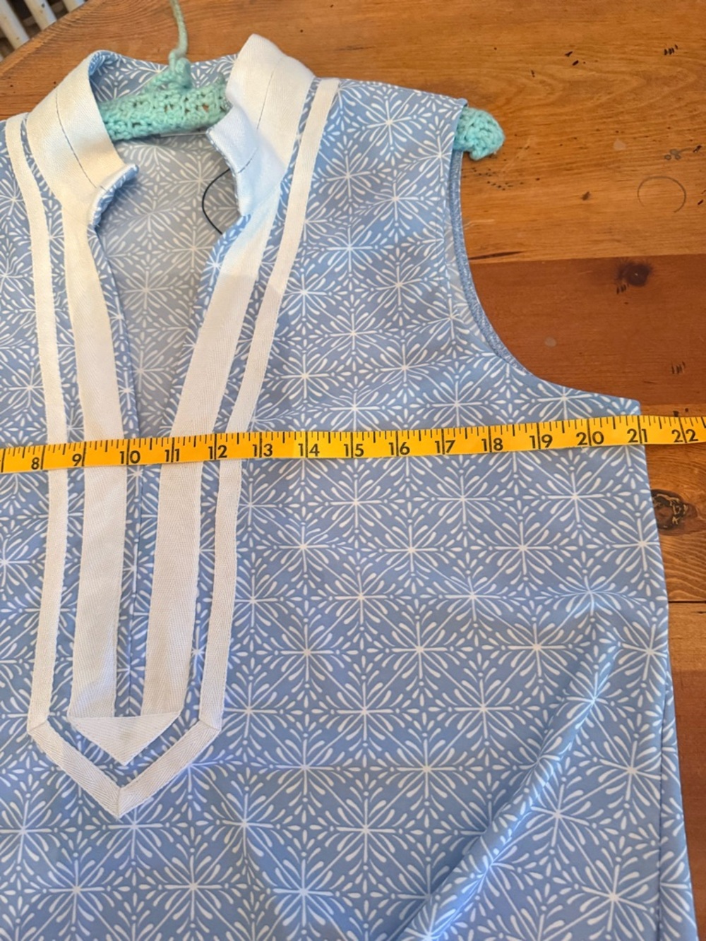 Cabana Life Light Blue & White Sleeveless V-Notch Midi Dress - Picture 9 of 12